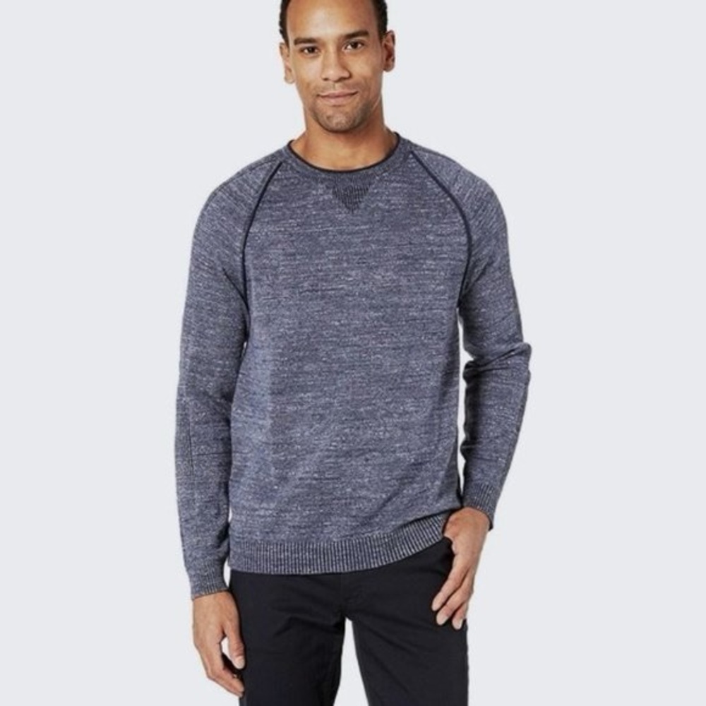 Tommy Bahama Di Sabbia Flip Reversible‎ Crew Sweater Mens sz XL Blue 100% cotton